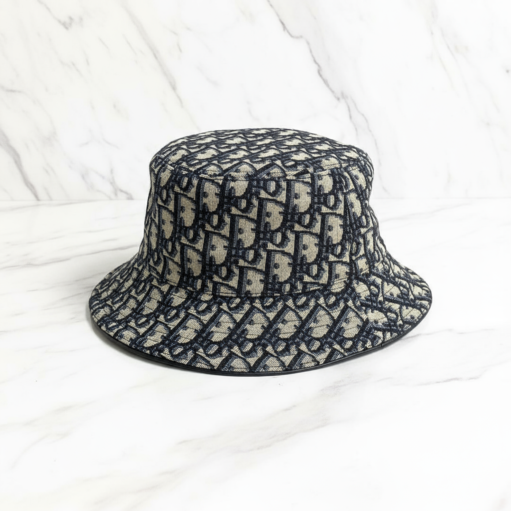 Dior Trotter Pattern Hat in Navy 100u% Authentic