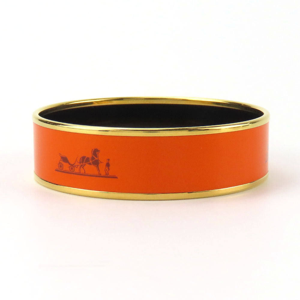 HERMÈS GM Bangle Orange Cloisonné enamel on metal 100% Authentic Pre-Owned ✨ Excellent condition