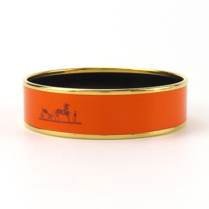 HERMÈS GM Bangle Orange Cloisonné enamel on metal 100% Authentic Pre-Owned ✨ Excellent condition