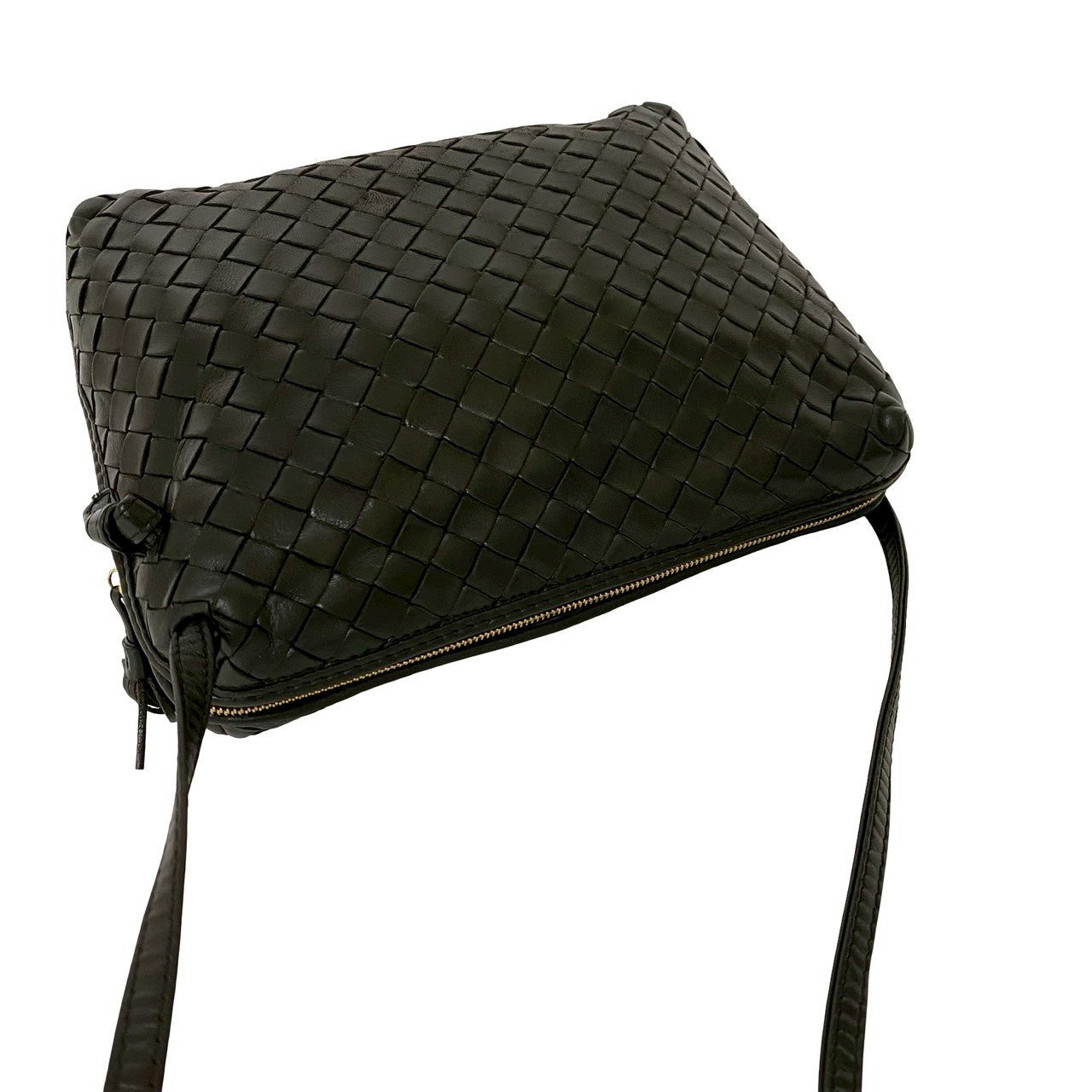 BOTTEGA VENETA – Intrecciato Shoulder Bag – Black Leather