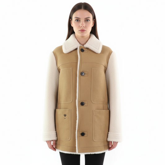 Christian Dior – Mouton Jacket – Beige Lambskin Shearling –