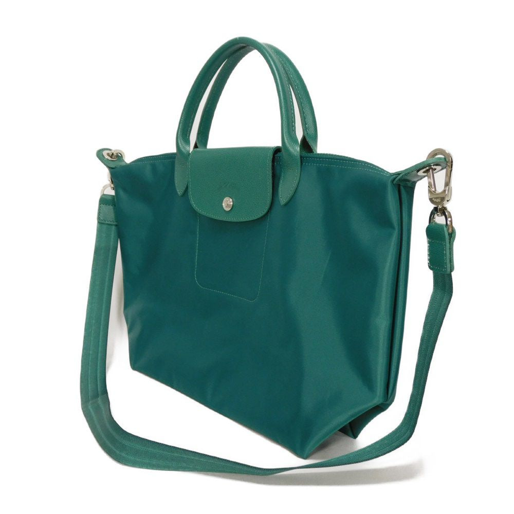 LONGCHAMP – Le Pliage Energy L Top Handle – Recycled Canvas Emerald – 100% Authentic ✨Very Good Pre-Owned Condition