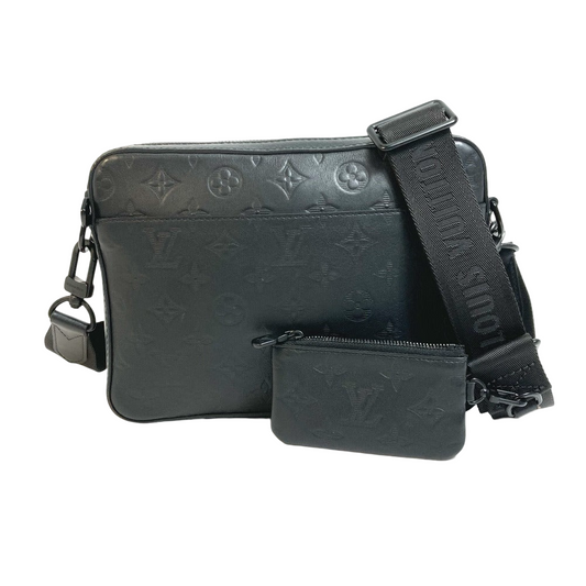 Louis Vuitton Duo Messenger Sling Bag Black Monogram Shadow Leather 100% Authentic ✨Excellent Pre-Owned Condition