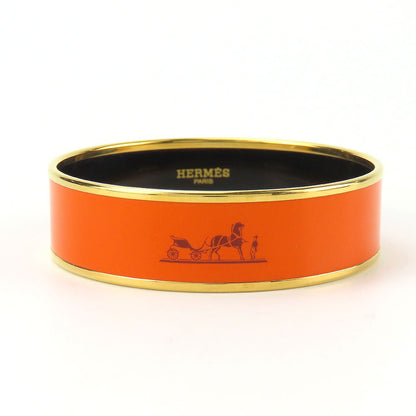 HERMÈS GM Bangle Orange Cloisonné enamel on metal 100% Authentic Pre-Owned ✨ Excellent condition