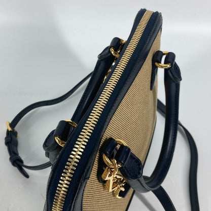 GUCCI Horsebit 1955 Small Top Handle in Beige & Dark Navy Canvas Leather – 2023 Alessandro Michele – 100% Authentic Pre-Owned ✨Like New