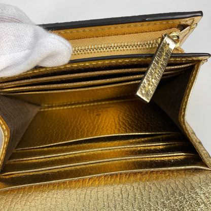 GUCCI – 2020 GG Marmont Compact Wallet Gold by Alessandro Michele 100% Authentic Pre-Owned ✨Near-mint, very lightly used