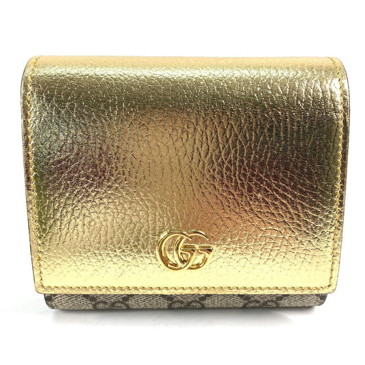 GUCCI – 2020 GG Marmont Compact Wallet Gold by Alessandro Michele 100% Authentic Pre-Owned ✨Near-mint, very lightly used