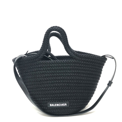 Balenciaga Ibiza Small Basket in Black Nylon & Lambskin – Designed by Demna, 2020s, 100% Authentic Pre-Owned ✨Near-New Condition