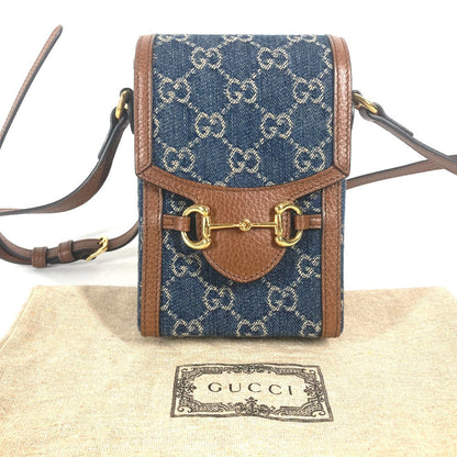 GUCCI Horsebit 1955 Mini GG Denim & Brown Leather – 100% Authentic Pre-Owned, by Alessandro Michele 2023 ✨Near-New