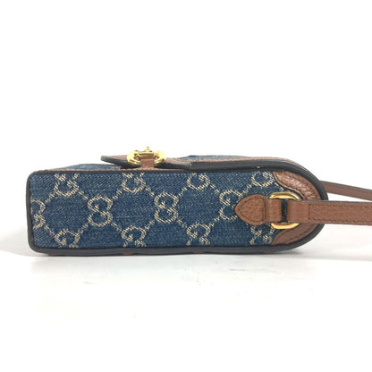 GUCCI Horsebit 1955 Mini GG Denim & Brown Leather – 100% Authentic Pre-Owned, by Alessandro Michele 2023 ✨Near-New