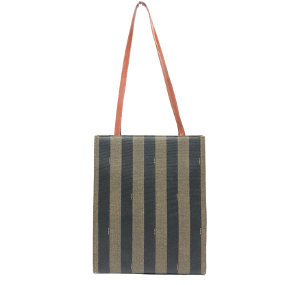FENDI Tote Pecan Logo by Karl Lagerfeld 1980s Vintage 100% Authentic Pre-Owned AB ✨Very Good Vintage