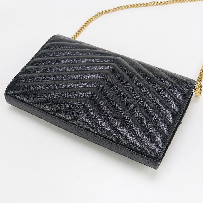 SAINT LAURENT – Cassandra Chain Wallet by Anthony Vaccarello 2018–2019 100% Authentic A Rank ✨ Excellent Pre-Owned