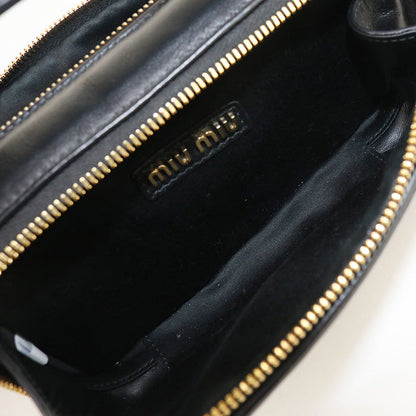 MIU MIU  – 2-Way Handbag / Diagonal Shoulder Bag – Black Leather – Gold Hardware – Italy – 100% Authentic Pre-Owned ✨ Gently used