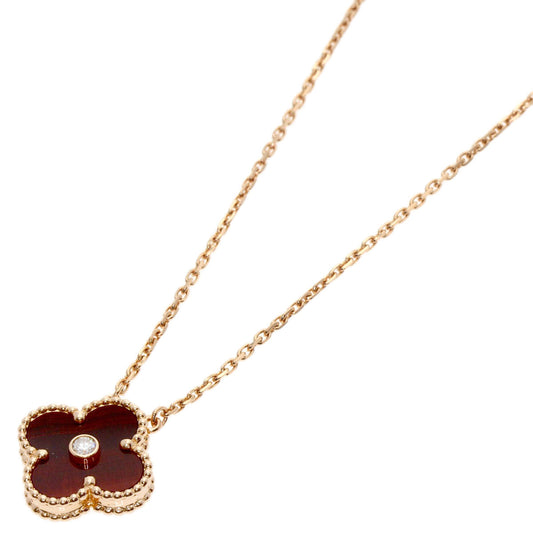 VAN CLEEF & ARPELS Vintage Alhambra Bullseye Diamond Necklace – 18K Pink Gold 100% Authentic Pre-Owned A Rank  ✨ Excellent