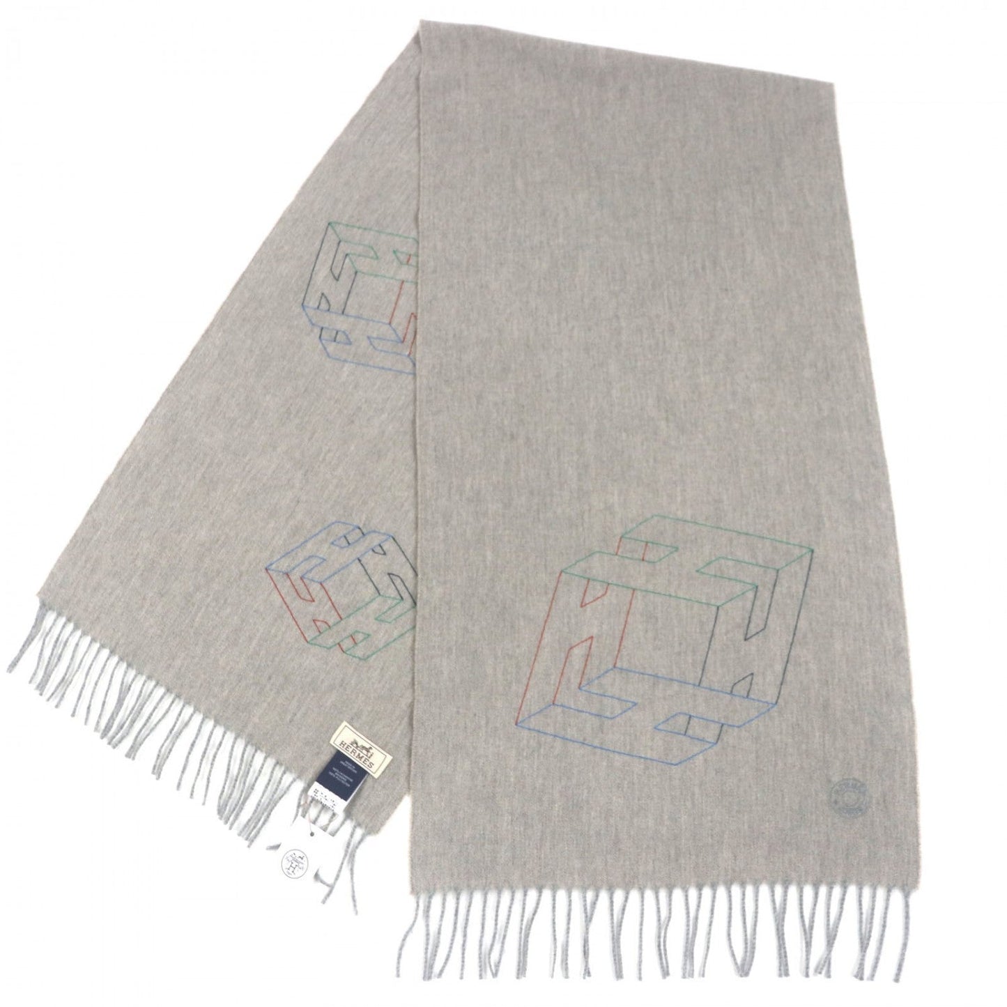 HERMÈS Perpetual Scarf Cashmere Gray