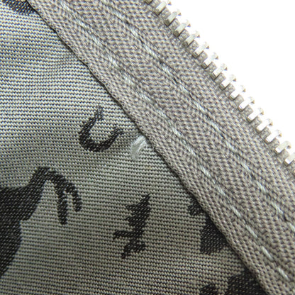 Longchamp Classic Leather Logo Line (2000s Collection) Leather Gray – 100% Authentic ✨Excellent Pre-Owned