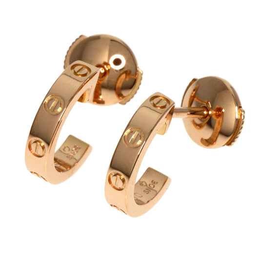 CARTIER – Mini Love Pierced Earrings 18K Pink Gold 100% Authentic Pre-Owned ✨