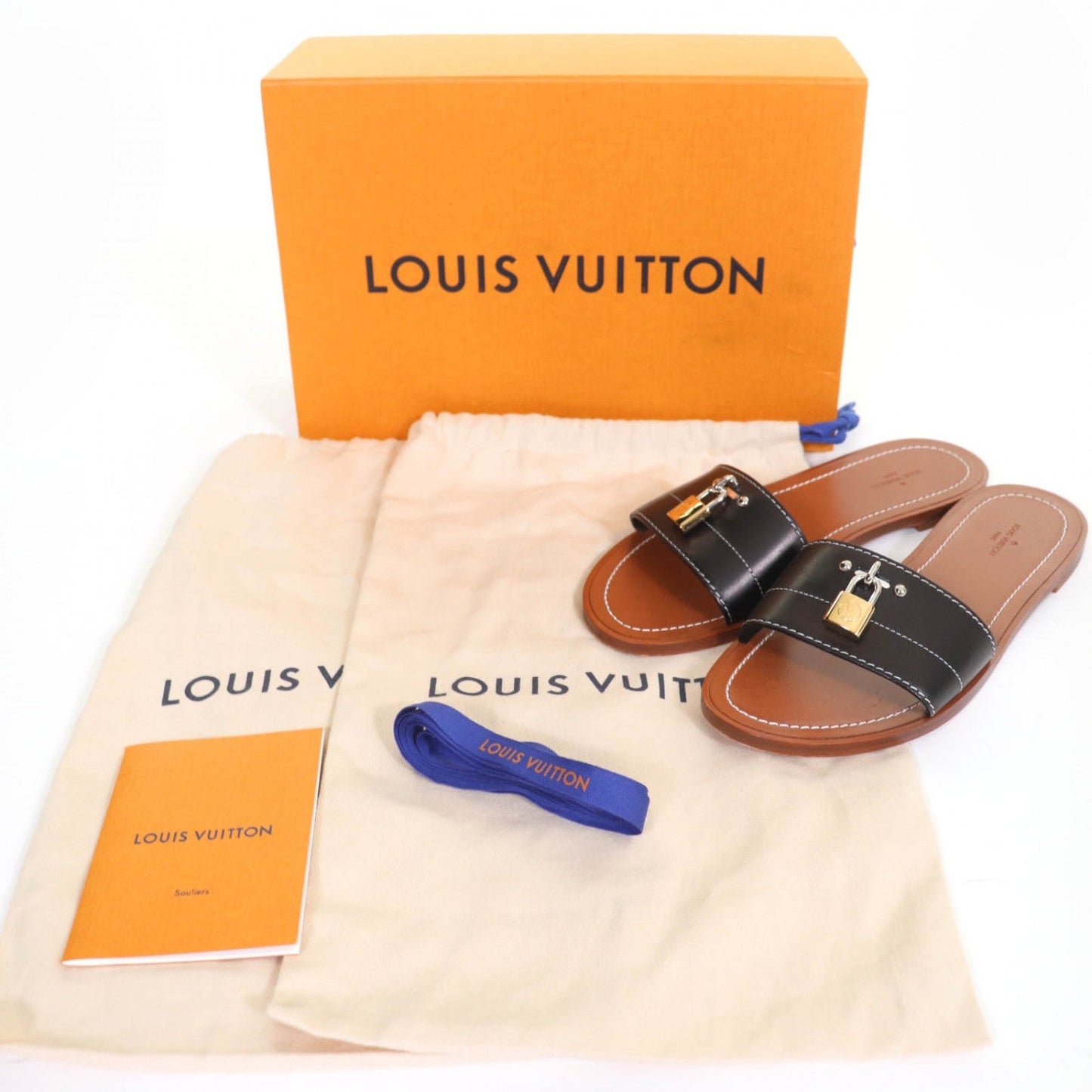 LOUIS VUITTON – Lockit Line Sandals  Nicolas Ghesquière – 2016 – 100% Authentic Pre-Owned A Rank✨Excellent Condition