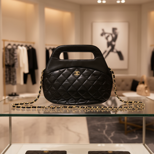 CHANEL Matelassée COCO Mark – 1st Series Black Lambskin Leather