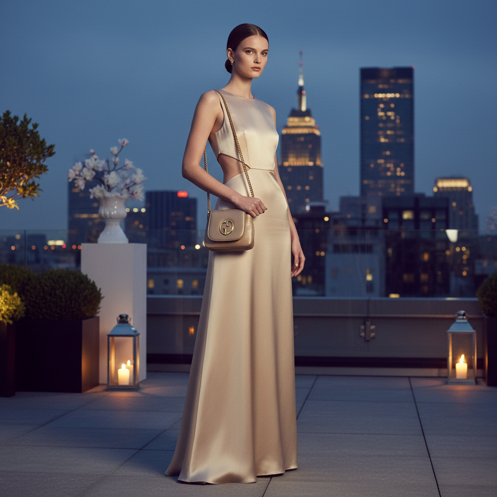 GUCCI – Chain Shoulder Bag – Gold Leather