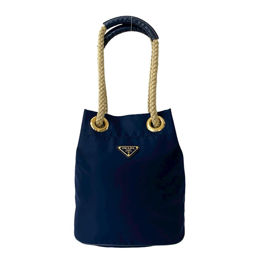 PRADA – Shoulder Bag – Triangle Logo Metal – Navy – Late 1980s Design by Miuccia Prada – 100% Authentic Pre-Owned✨Nearly New