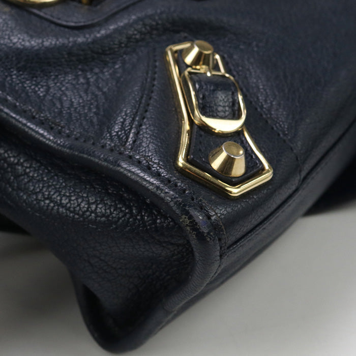 BALENCIAGA – Classic Navy Leather 2WAY Handbag