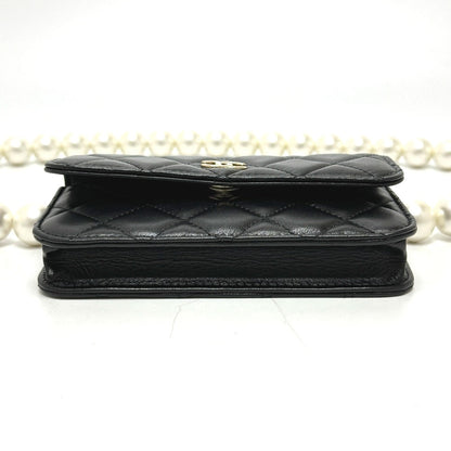 CHANEL Pearl Shoulder Mini Bag in Black Lambskin – CC COCO Mark, Designed by Karl Lagerfeld, Early 2010s, 100% Authentic Pre-Owned Like new / excellent condition