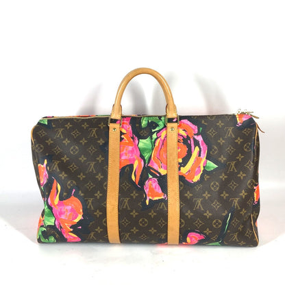 LOUIS VUITTON Keepall 50 Boston Duffel Bag – Limited Edition Monogram Rose by Stephen Sprouse – Pre-Owned, 100% authentic AB Rank ✨Excellent Pre-Owned