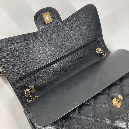 CHANEL Classic Flap  Black Caviar Leather MatelasséeQuilting 30 cm, Circa 2012 – Vintage by Karl Lagerfeld ✨Excellent Pre-Owned Condition 100% Authentic (Genuine)