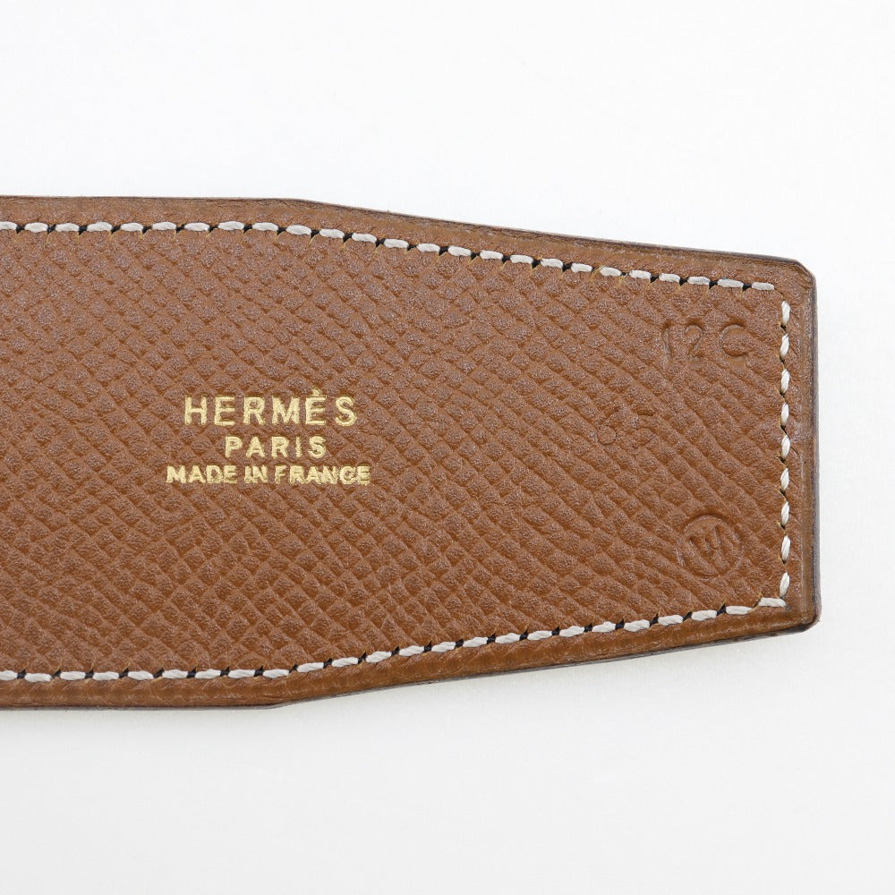 HERMÈS Boxcalf & Courchevel Belt with Horse Medallion Buckle 100% Authentic ✨Excellent Pre-Owned