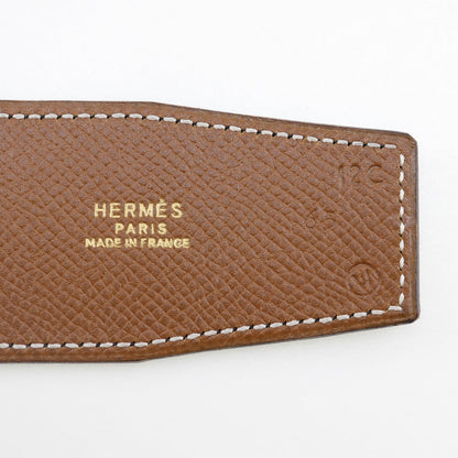 HERMÈS Boxcalf & Courchevel Belt with Horse Medallion Buckle 100% Authentic ✨Excellent Pre-Owned