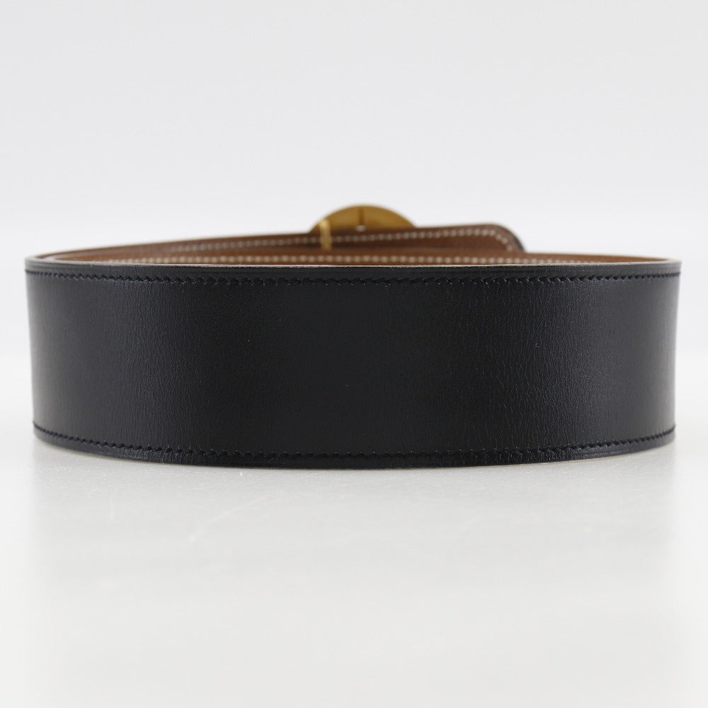 HERMÈS Boxcalf & Courchevel Belt with Horse Medallion Buckle 100% Authentic ✨Excellent Pre-Owned