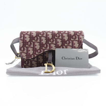Christian Dior Waist bag canvas Bordeaux 2-way clutch Trotter saddle Used 100% Authentic ✨Excellent Pre Owned