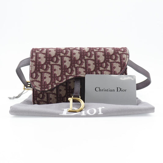 Christian Dior Waist bag canvas Bordeaux 2-way clutch Trotter saddle Used 100% Authentic ✨Excellent Pre Owned