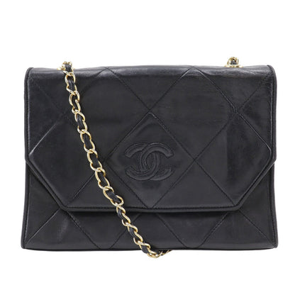 Chanel Chain Shoulder Bag in Black Lambskin – Vintage Matelassée1980s–1990s,  From the Karl Lagerfeld Era, 100% Authentic Pre-Owned