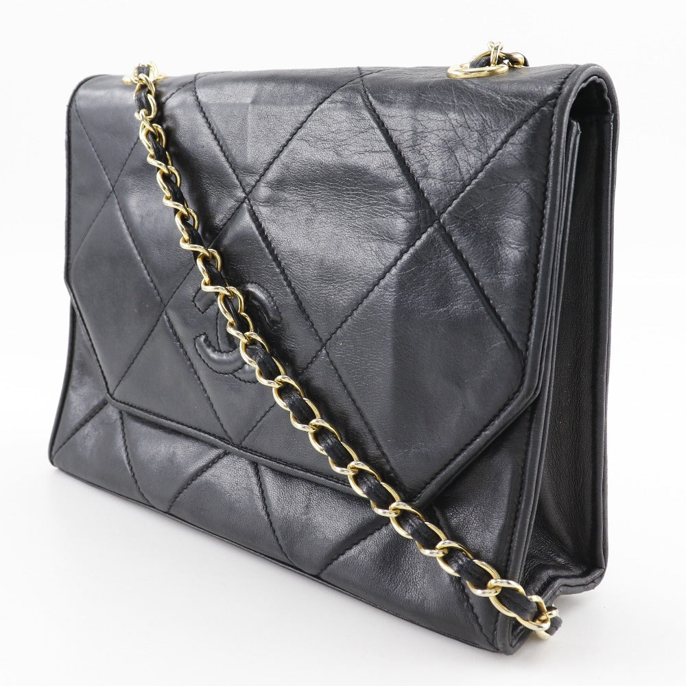 Chanel Chain Shoulder Bag in Black Lambskin – Vintage Matelassée1980s–1990s,  From the Karl Lagerfeld Era, 100% Authentic Pre-Owned