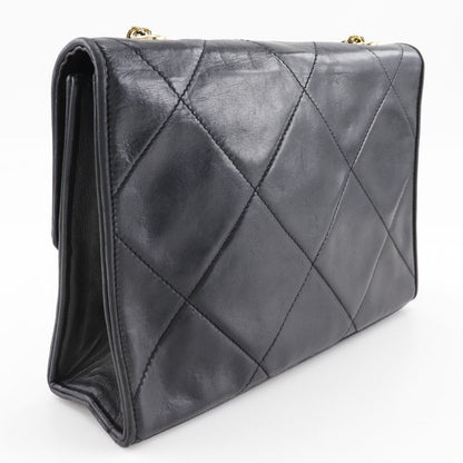 Chanel Chain Shoulder Bag in Black Lambskin – Vintage Matelassée1980s–1990s,  From the Karl Lagerfeld Era, 100% Authentic Pre-Owned
