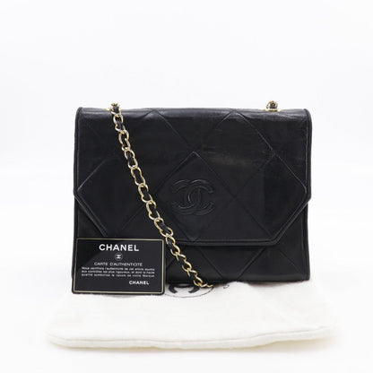 Chanel Chain Shoulder Bag in Black Lambskin – Vintage Matelassée1980s–1990s,  From the Karl Lagerfeld Era, 100% Authentic Pre-Owned