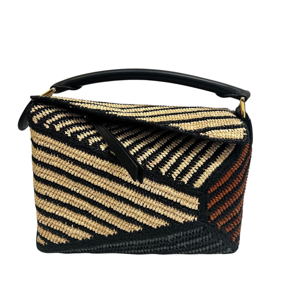 LOEWE                                                             Raffia Calfskin Puzzle Edge