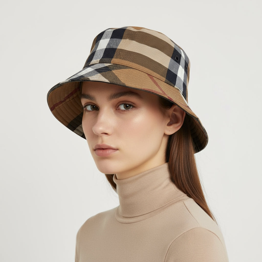 BURBERRY  Check Hat – Beige Cotton – size Small