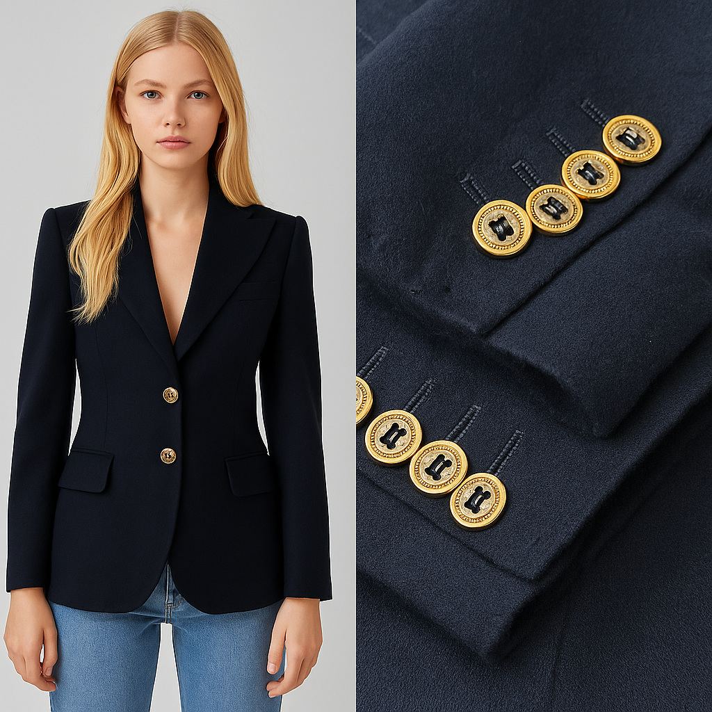 DOLCE & GABBANA – Cashmere Coat – Navy – woman’s Size 40 –
