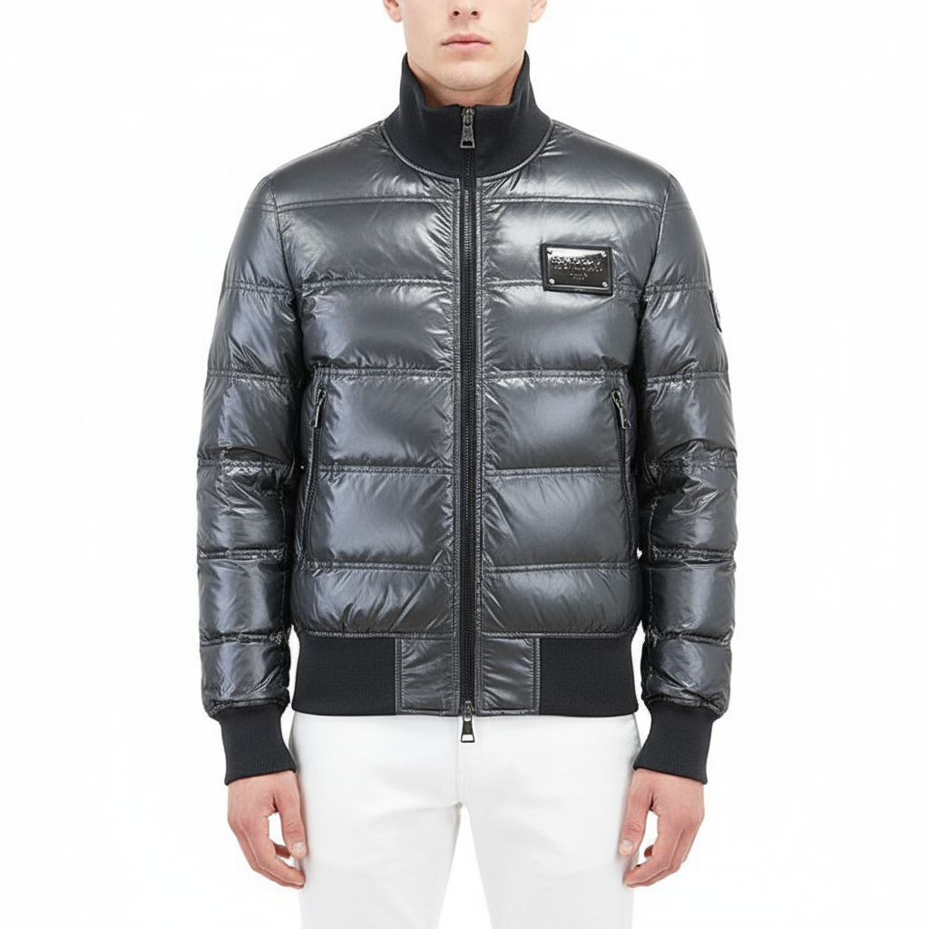 DOLCE & GABBANA – Gray Nylon Jacket – Men’s Size 46