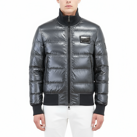 DOLCE & GABBANA – Gray Nylon Jacket – Men’s Size 46