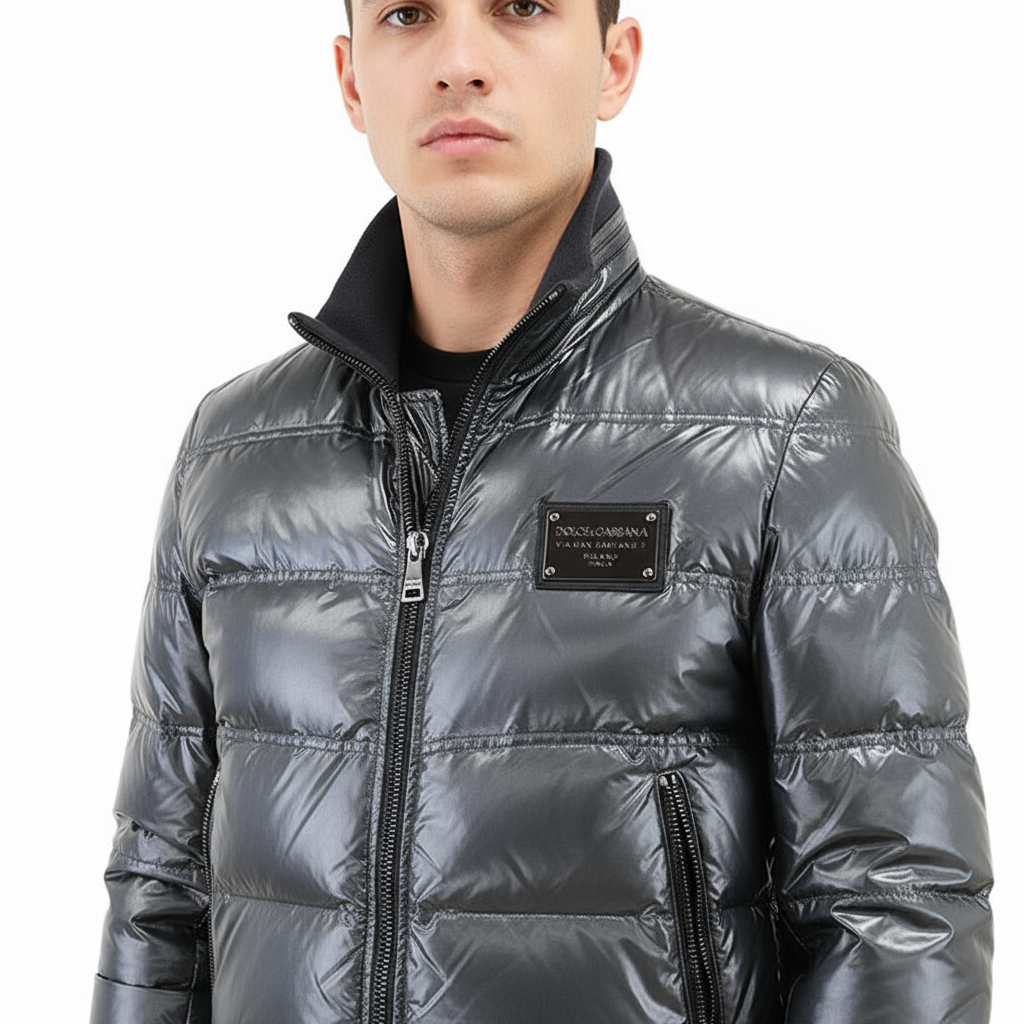 DOLCE & GABBANA – Gray Nylon Jacket – Men’s Size 46