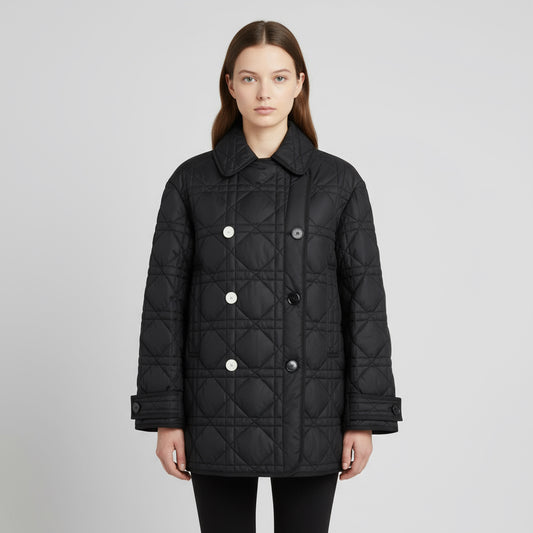 CHRISTIAN DIOR Microcannage Technical Taffeta Jacket – Black – Women’s Size 36 –