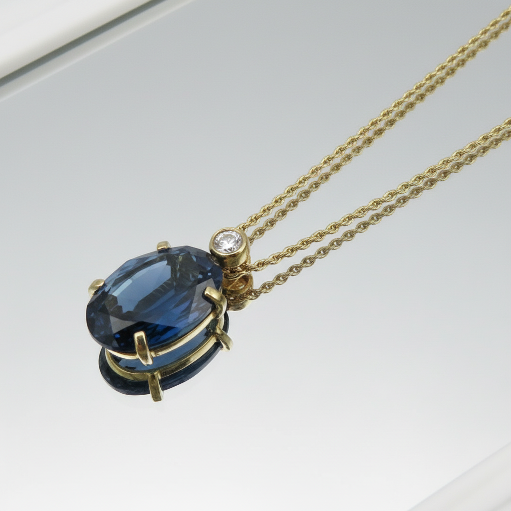 CHRISTIAN DIOR – Blue Swarovski Crystal Necklace –