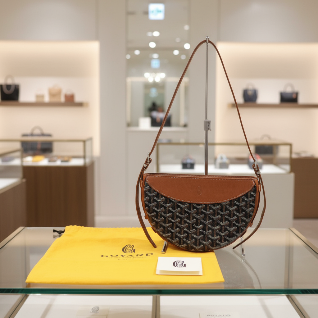 GOYARD – Hirondelle Shoulder Bag – Goyardine Canvas Black/Brown –