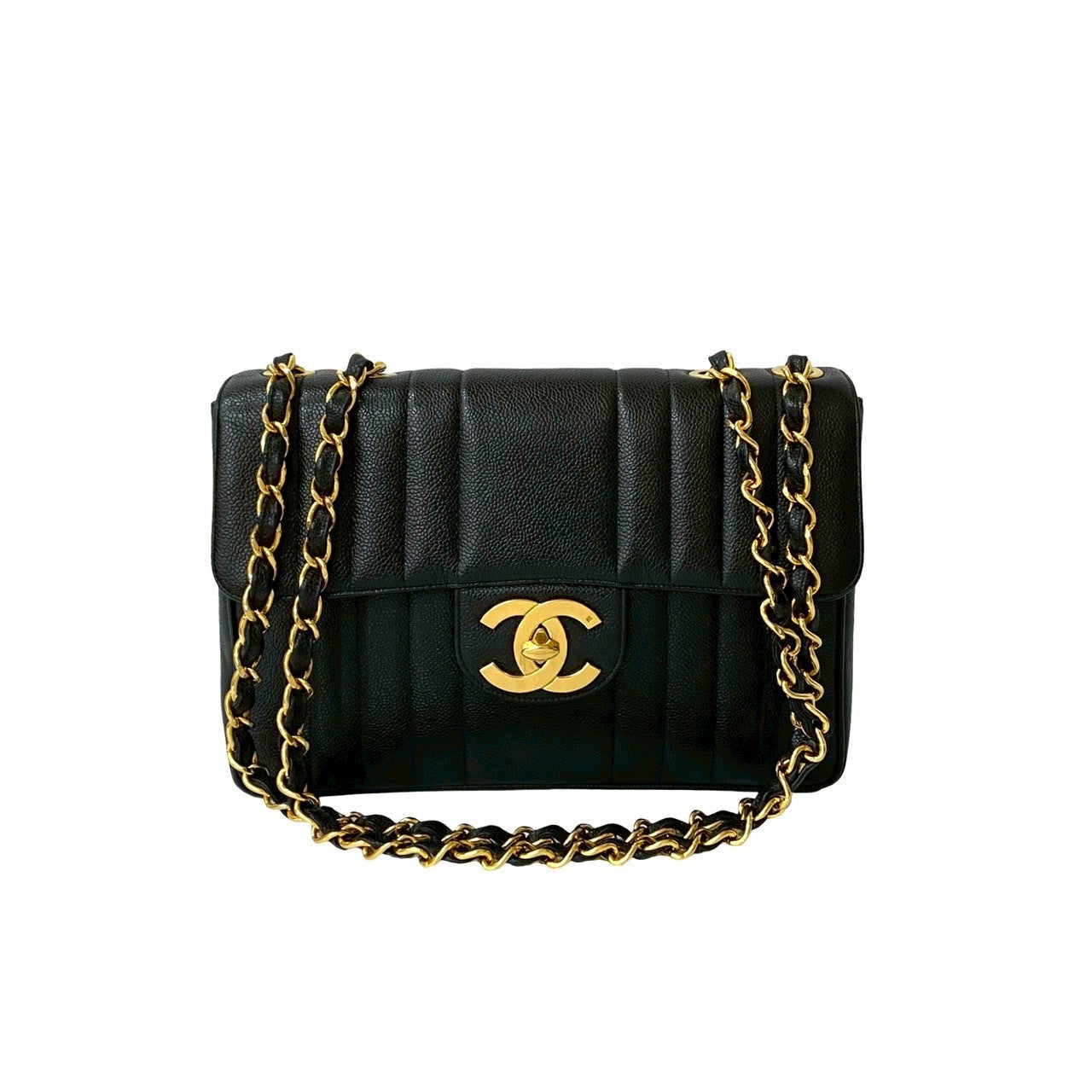 CHANEL – Shoulder Bag – Mademoiselle Line – Matt Caviar Skin