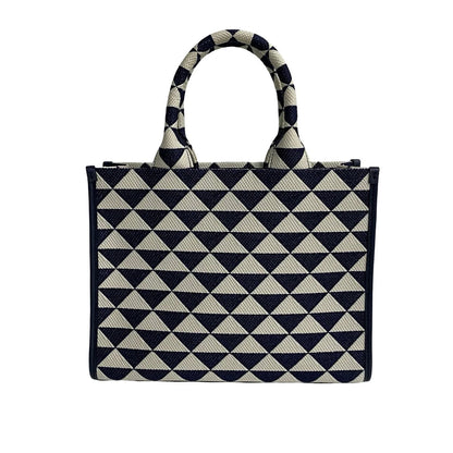 PRADA – Symbol Embroidery Fabric Handbag – Miuccia Prada–                       100% Authentic Pre-Owned ✨Excellent, like-ne