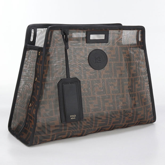 FENDI – Defender Peekaboo Handbag – – Brown PVC